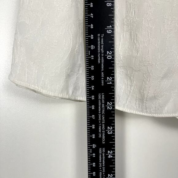 Cinq A Sept Theo Top Wrap Surplice V Neck Blouse Ivory Jacquard Small NWT - Picture 13 of 14